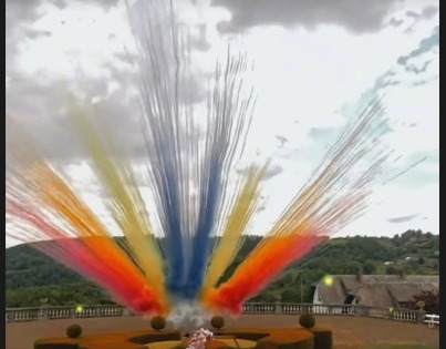 Pyrotechnie de jour réalisée par MK Animations